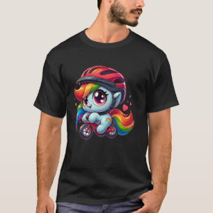 Camiseta Niñas Niños Bebé Caballo Divertido Montando Bicicl