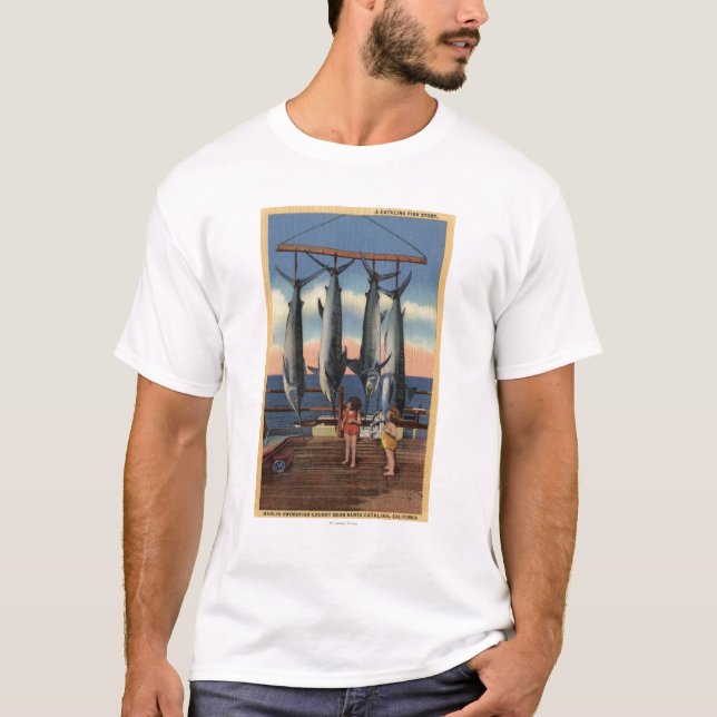 Camiseta Niñas que miran peces espadas cogidos (Anverso)