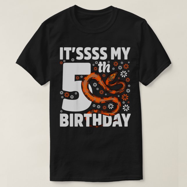 Camiseta Niñas Serpiente de 5 años Fiesta de cumpleaños Boa (Diseño del anverso)