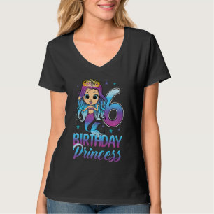 Camiseta Niñas sirvientas Princesa de Cumpleaños Sirena de 