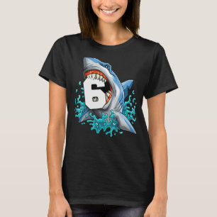 Camiseta Niñas Tiburón 6 años Niños de cumpleaños tiburón g