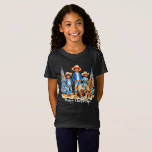 Camiseta Niñas Vaqueras Negras Con Cristales De Cereza De C