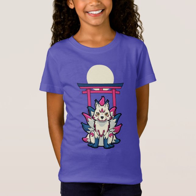 Camiseta Nine-Tailed Kitsune Fox- Fun Yokai (Anverso)