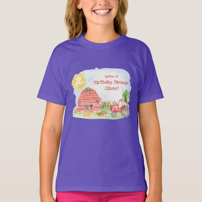 Camiseta Niñera agricultora Fiesta de Cumpleaños Familia Ma (Anverso)