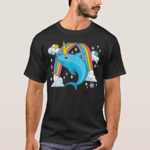 Camiseta Niñera de flores de arcoiris Océano Sharkicorn Uni