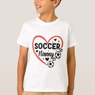 Camiseta Niñera de Fútbol Corazón Niñera de Jugador de Fútb