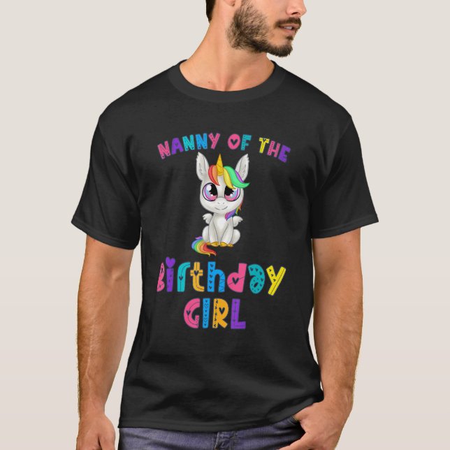 Camiseta Niñera de la Princesa de Cumpleaños Chica Dabbing  (Anverso)