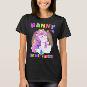Camiseta Niñera De La Princesa De Cumpleaños Unicorn Chica
