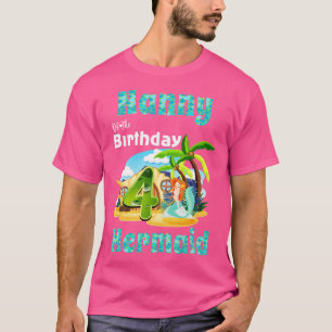 Camiseta Niñera De Sirena Cuta Del Cuarto Cumpleaños