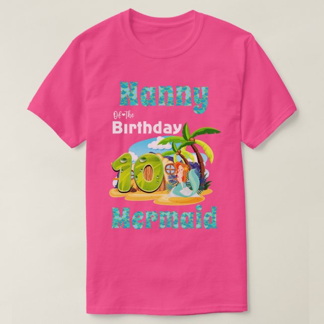 Camiseta Niñera De Sirena Cuta Del Décimo Cumpleaños (Diseño del anverso)