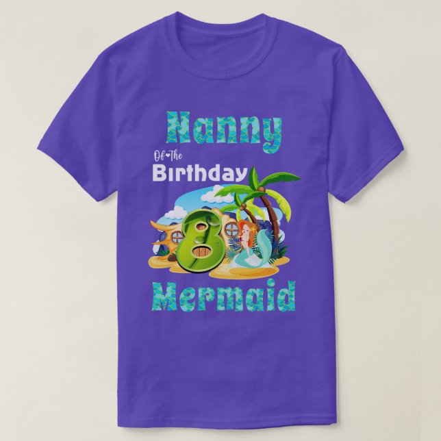 Camiseta Niñera De Sirena Cuta Del Octavo Cumpleaños (Diseño del anverso)