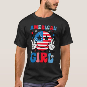 Camiseta Niñera del 4 de julio, Chica estadounidense Toddle