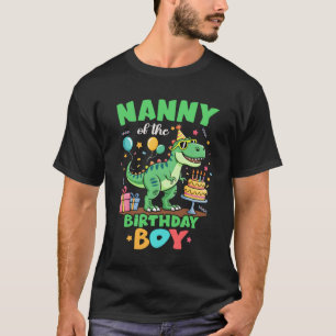 Camiseta Niñera Del Niño Cumpleañero Familia De Dinosaurio