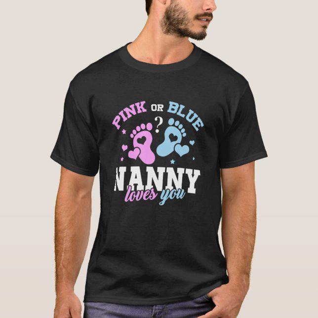 Camiseta Niñera Rosa O Azul ama A Su Bebé Sexo Revelar Pa (Anverso)