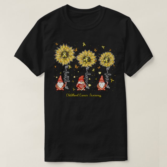 Camiseta Niñez Conciencia gnomo fe esperanza girasol (Diseño del anverso)