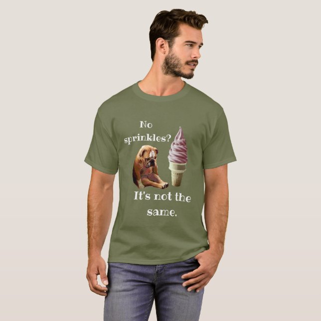 Camiseta ¿"Ningún asperja? No es el mismo" bulldog inglés (Anverso completo)
