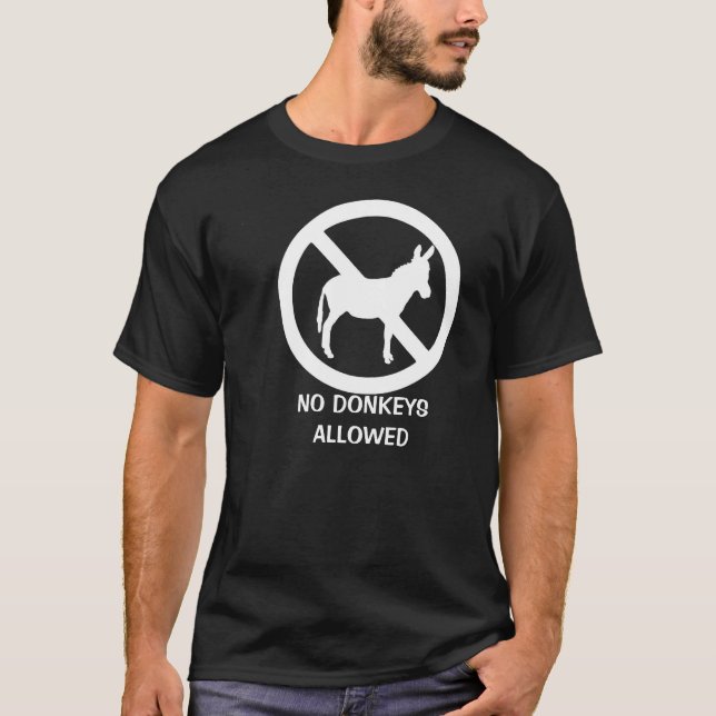 Camiseta Ningún burro permitido - negro (Anverso)