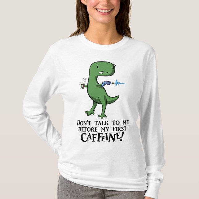 Camiseta ¡Ningún cafeína, ningunas habilidades sociales! (Anverso)