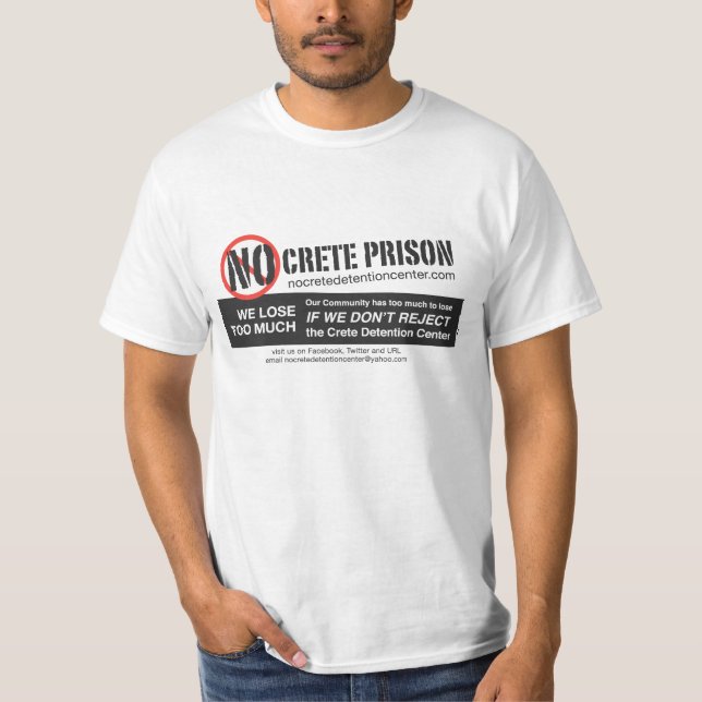 Camiseta ningún centro de detención de Creta (Anverso)