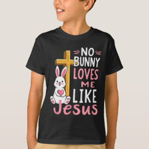 Camiseta Ningún Conejo Me Ama Como Jesús Cristiano Pascua