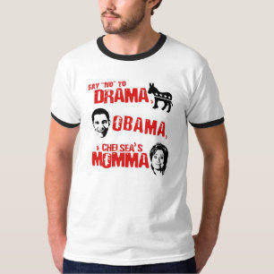 Camiseta Ningún drama, ningún Obama, y no a Momma de