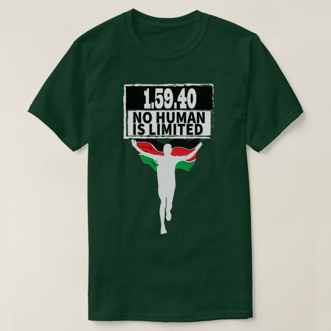 Camiseta NINGÚN HUMANO ESTÁ LIMITADO para los corredores (Diseño del anverso)
