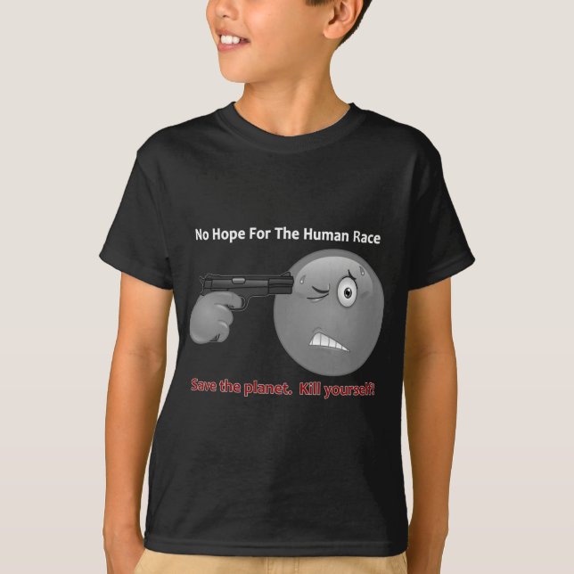 Camiseta Ningún logotipo del Emoticon de la esperanza (Anverso)