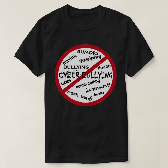 Camiseta Ningún mensaje de bullying en lugar de elegir la a (Diseño del anverso)