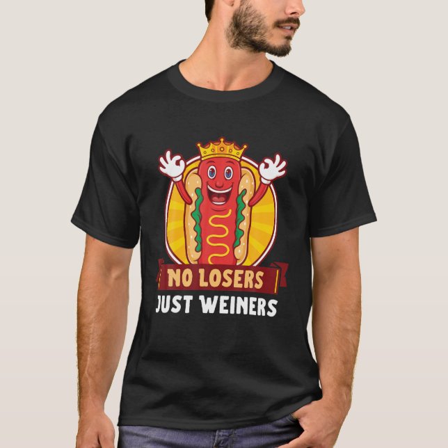 Camiseta Ningún Perdedor Solo Weiners Funny Hotdog Colorful (Anverso)