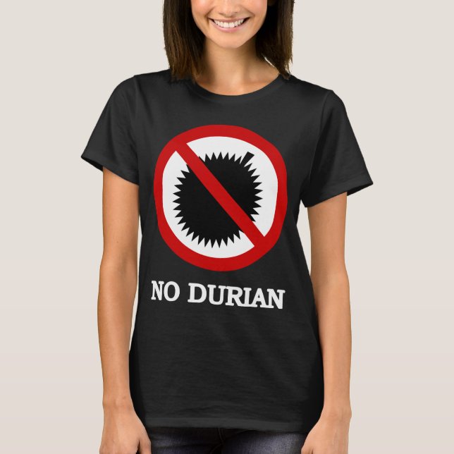 Camiseta NINGÚN Rótulo de la fruta tropical del Durian (Anverso)