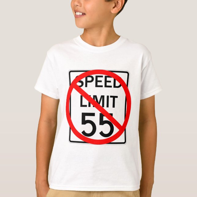 Camiseta Ningún Rótulo del límite de velocidad de 55 mph (Anverso)
