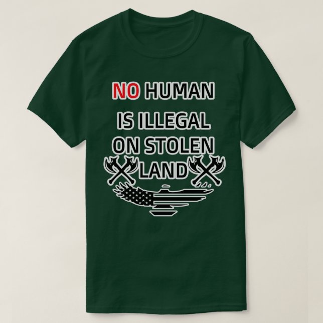Camiseta NINGÚN ser humano es ilegal en el diseño de tierra (Diseño del anverso)