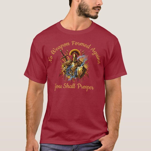 Camiseta Ninguna arma formada contra la cual prosperar (Anverso)