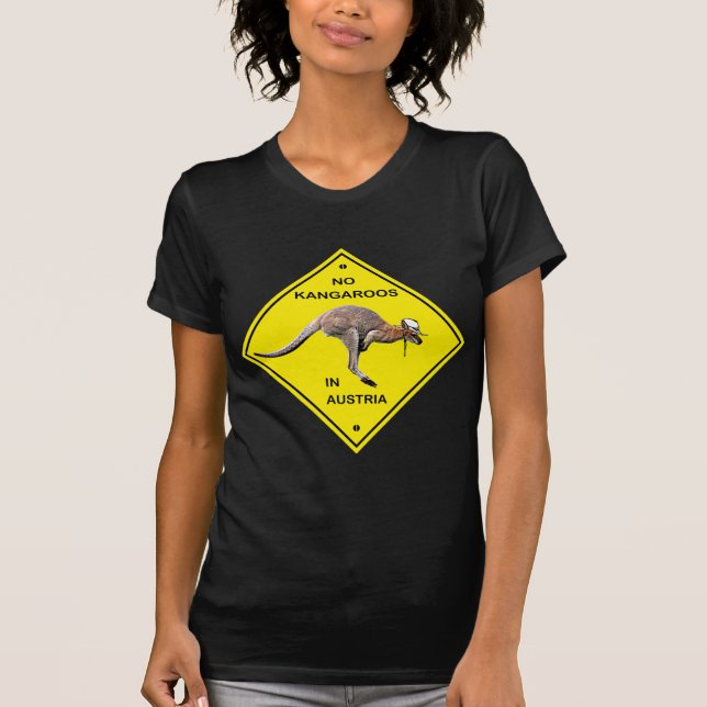 Camiseta ¡Ningunos canguros en Austria! (Anverso)