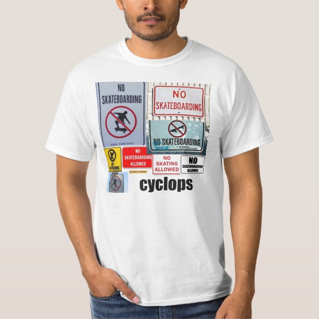 Camiseta ningunos cyclops patinadores (Anverso)