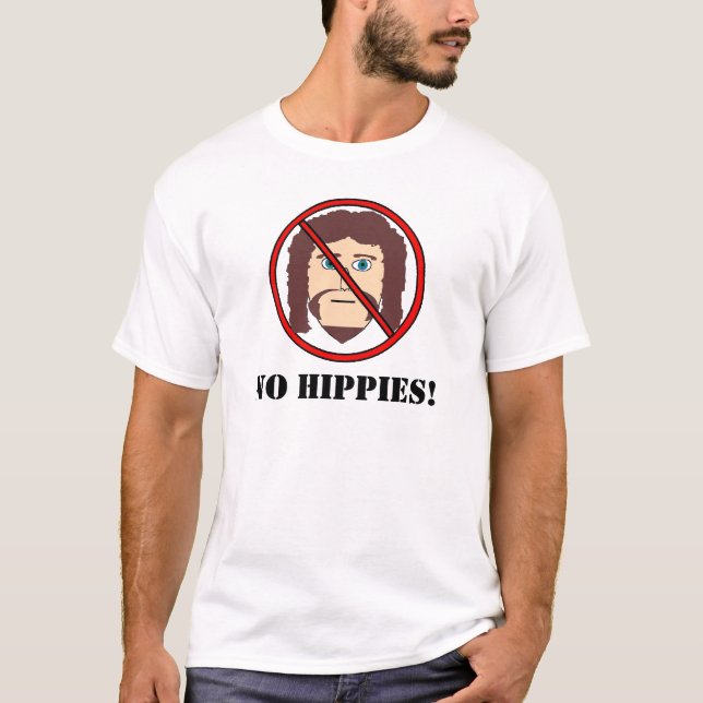 Camiseta ¡Ningunos hippies! (Anverso)