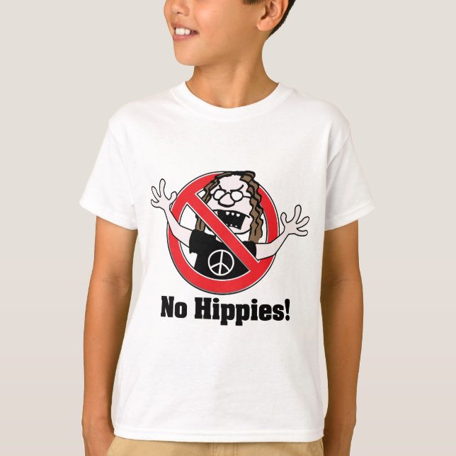 Camiseta ¡Ningunos hippies! (Anverso)