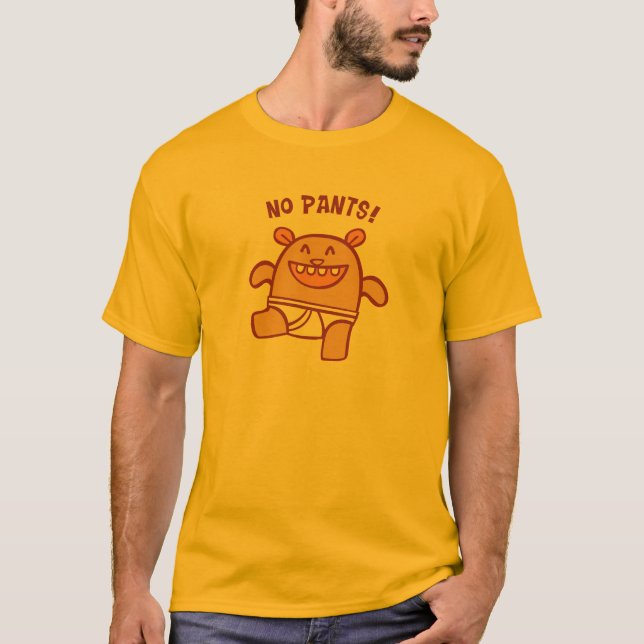 Camiseta ¡Ningunos pantalones! - Naranja (Anverso)