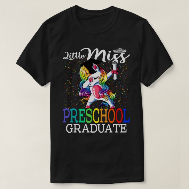 Camiseta Niñita graduada de preescolar Unicornio (Diseño del anverso)