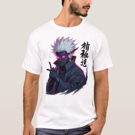 Camiseta Ninja anime futurista con visera de ciber brillant