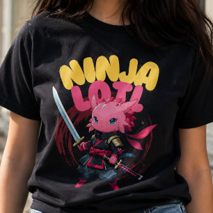 Camiseta Ninja Axolotl Kawaii - Animal Acuático Adorable