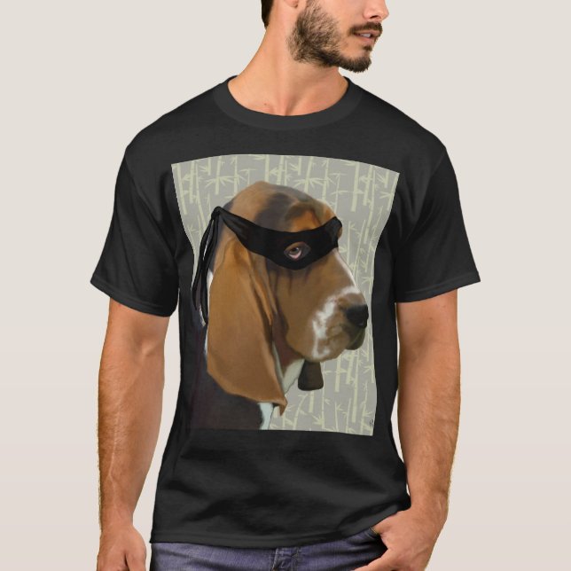 Camiseta Ninja Basset Hound Dog (Anverso)