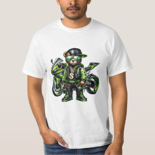 Camiseta ninja bicicleta oso