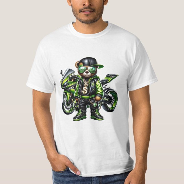 Camiseta ninja bicicleta oso (Anverso)