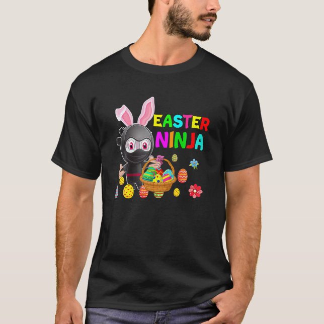 Camiseta Ninja Bunny Rabbit Egg Cute Easter Day Boys Kids T (Anverso)