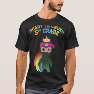 Camiseta Ninja, Chica unicornio, listo para el 5º GRADO par