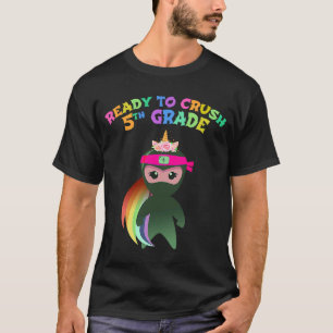 Camiseta Ninja, Chica unicornio, listo para el 5º GRADO par