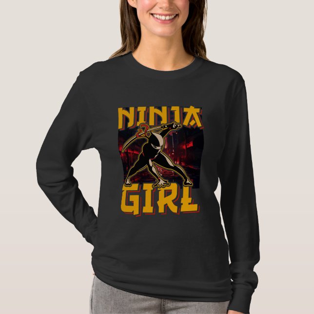 Camiseta Ninja Chica Warrior Funny (Anverso)