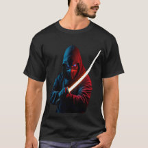 Ninja ciberpunk de neón: gráfico de katana brillan