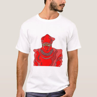 Camiseta Ninja con atuendo rojo.